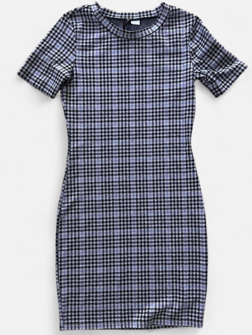 H&M Women's Short Sleeve Plaid Knit Dress - Blue/Black
